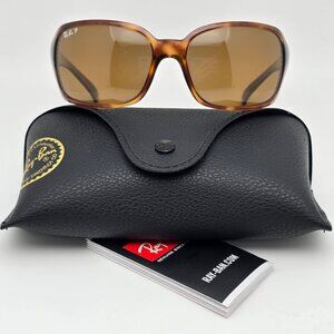 Ray-Ban RB4068 642/57 Havana Frame Polarized B-15 Brown Lens Sunglasses w/ Case